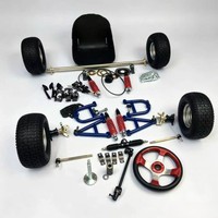 Kit d'accessoires complet pour buggy, suspension robuste, essieu arrière de 1000 mm, volant coloré, pneus de 6 pouces