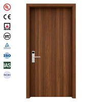 UL Certified Fire Rated Wooden Door 60 Minutes Fire Rating Hotel Timber Door with Fire Proof Hotel Lock and Wooden Door Frame