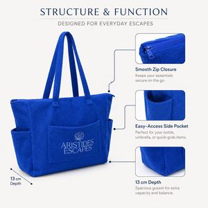 Large Capacity Plush Terry Towel Shopping Bag Custom Multi-color Print Reusable Outdoor Camping <b>Handbag</b> Wholesale - Product Image 2