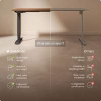 Bureau sur pied mural moderne en fer à hauteur réglable, avec levage automatique en métal durable pour villa