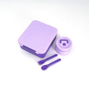 2026 Unique Latest Microwave Safe Durable Plastic <b>Square</b> Thermal Bear Lunch Box 3-Piece Kids <b>Set</b> Leak Proof Bag Heatable 3 - Product Image 4