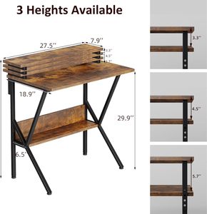 Escritorio Pequeño <span class=keywords><strong>de</strong></span> Madera para Computadora, para Espacios Pequeños, con Soporte Ajustable para Monitor, Almacenamiento Compacto, Escritorio Pequeño para Dormitorio u Hogar - Product Image 3