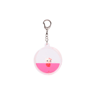 Cadeaux promotionnels de mode, porte-clés en acrylique transparent avec huile liquide, eau, dauphin, porte-clés personnalisé