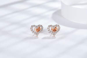 Boucles d'oreilles Ruizuan en argent sterling, bijoux de mode, cœur pour femmes, boucles d'oreilles en moissanite, USA - Product Image 2