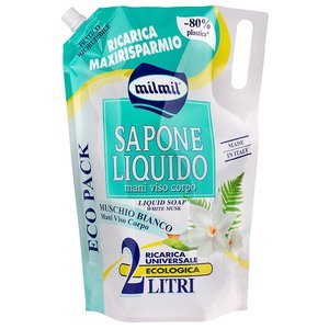 MILMIL Jabón Líquido Ecológico WHITE MUSK, Recarga Maxi en Bolsa de 2000 ml, Hecho en Italia - Product Image 1