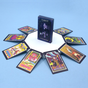 JG Hot Style Fabrikası Plastik Baskılı <span class=keywords><strong>Tarot</strong></span> Kartları Logolu Oyun Kartları Parlak Vernikli Kenarlar ve Özelleştirilmiş Kılavuz Kitapçığı - Product Image 1