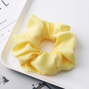 Einfarbige Haarscrunchies Stoff elastisches Haarband Damenhaarband Pferdeschwanzhalter Gummibänder Mädchen Satin-Scrunchies - Product Image 6