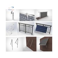 Support PV à Angle Réglable pour Modules Solaires Support Anodisé pour Balcon Toit Plat Carport Garage Mur Plancher