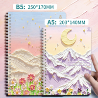 Carnet de notes en spirale à motifs floraux style impressionniste, format A5/B5, 120 pages, idéal pour les cadeaux féminins, papeterie en gros à prix abordable