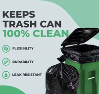 Bolsas de Basura Resistentes Biodegradables de HDPE de 40l, 50l, 100l y 60 Galones, Bolsas de Plástico Grandes para Desechos, Color Negro, Venta al Por Mayor