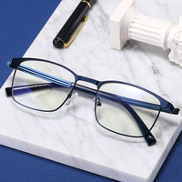 2024 MS 91368 Nuevo diseño de moda para hombres Marco de anteojos de metal cuadrado clásico Gafas ópticas anti-luz azul