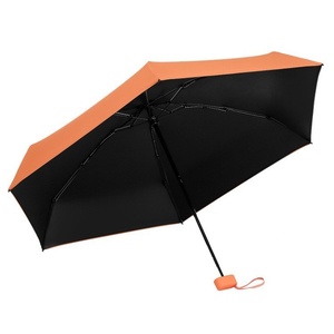 Paraguas de Bolsillo Ultra Ligero, Plegable en Cinco Secciones, con Bolsa de <span class=keywords><strong>Hombro</strong></span>, Protección Solar, Parasol para Mujer con Bolsa de Cuero, Logotipo Personalizado - Product Image 4