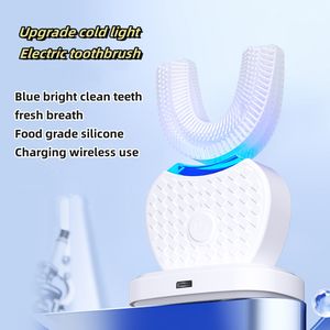Brosse à dents électrique en forme de U pour adultes, base de charge sans fil, nettoyage à la lumière bleue, brosse à dents électrique en forme de U pour adultes - Product Image 2