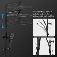 Système de douche avec thermostat, ensemble de mitigeur de douche pluie en acier inoxydable 304, robinet thermostatique de baignoire en cuivre pour salle de bain
