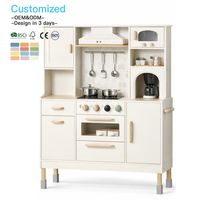 Ensemble de jouets de cuisine en bois pour jeu de rôle avec son et lumière, écologique, non toxique, pour enfants de 2 à 4 ans, unisexe, personnalisable