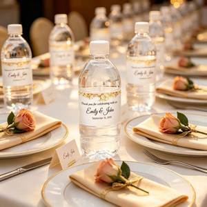 Personalized Wedding Water Bottle <b>Labels</b>, Custom Water Bottle <b>Label</b> Sticker, <b>Waterproof</b> Tags, Wedding Party Favors - Product Image 2