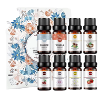 Ensemble de 8 huiles essentielles pures pour diffuseur, lavande fraîche, menthe poivrée, eucalyptus, oud - Aromathérapie relaxante pour la maison et le bureau