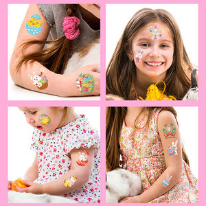Tatuajes Temporales Impermeables con Forma de Huevo de Conejo de Pascua, para Niños, Recuerdos de Fiesta - Product Image 5