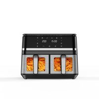 Friteuse à air double 10L en gros, multifonctionnelle, grande capacité, pour usage domestique et commercial