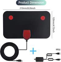 Antena de TV TDT DVB-T2 Digital HDTV VHF UHF con Amplificador de Señal para Interiores HD 4K para Smart TV