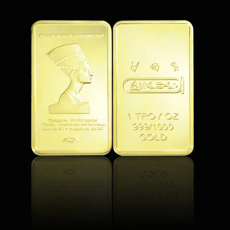 Fan Shu per la collezione faraone egiziano Souvenir placcato oro Bar placcatura oro 24k Bar