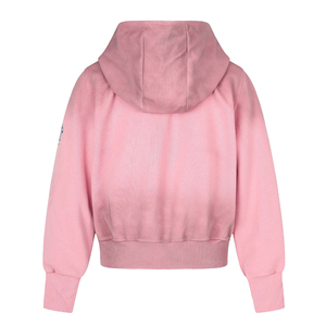 Sudadera con Capucha y Cremallera Completa Bordada para Mujer Maxidepy Honey, con Bolsillo, en Colores Rosa y Negro - Product Image 3