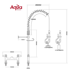 Heavy Duty Pre-rinse Kitchen Faucet Tap Commercial Pre-rinse Kitchen Mini Faucet Tap for Hotel Restaurant Industries 360 Degree - Product Image 2