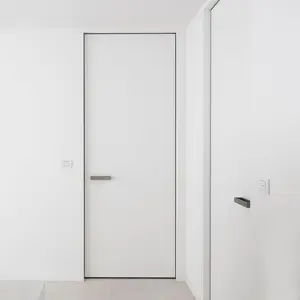 American simple design frameless invisible white door hidden door invisible interior profile invisible door