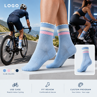 Chaussettes de sport en coton peigné et élasthanne à bord festonné, motif rayures club, respirantes, ajustement confortable, avec logo, format pack, échantillon, avis