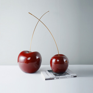 Nhựa Thủ công mỹ nghệ trang trí nội thất kích thước lớn mạ Cherry trái cây nghệ thuật trang trí nội thất nhựa anh đào lớn - Product Image 2