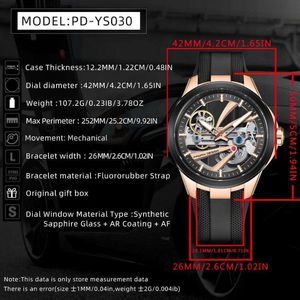 Montre Pagani Design PD-YS030 YS030 de luxe, étanche, avec aiguilles lumineuses, tourbillon automatique, squelette mécanique, pour homme - Product Image 3