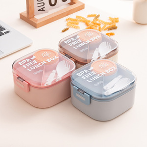 Bandeja de ensaladera todo en uno de 14*14*9CM, contenedor de salsa a prueba de fugas, contenedor de ensalada, caja Bento - Product Image 2