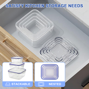Container de Alimentos Quadrado Personalizável, Ecológico e Portátil, em PP Transparente, à Prova de Vazamentos, Caixa de Almoço Bento - Product Image 5
