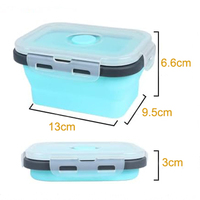 Boîte à lunch pliable en silicone de qualité alimentaire portable de 350 ml sans BPA, compatible micro-ondes et lave-vaisselle, récipient de stockage alimentaire avec couvercle