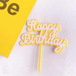 ท็อปเปอร์เค้กอะคริลิค รูปน้ำผึ้งและน้ำตาลหวาน สีทองดำ สำหรับตกแต่งเค้กวันเกิด - Product Image 4