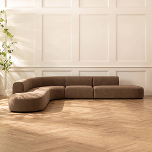 <span class=keywords><strong>Canapé</strong></span> modulaire en L FERLY Organic Modern 4 pièces avec double chaise longue, design sculptural incurvé pour salon - Product Image 1