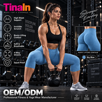 Leggings Capri de Sport Confortables pour Femmes, Marque Privée, Sans Coutures, Effet Push-Up Invisible, Anti-Transpiration, Contrôle du Ventre, Résistants aux Squats
