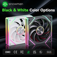 Ventilateur de boîtier PC SNOWMAN TK120-ARGB-BK 120mm Noir ARGB 45CFM Effet Miroir Infini PWM Roulement Hydraulique 5V 3 Broches Synchronisation Vente en Gros