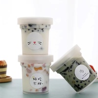 500ml PP 16 oz lege plastic ijsroom- en congee verpakkingen, fruit- en taro-balletjes verpakkingsdoos, ijsroomtaartbeker