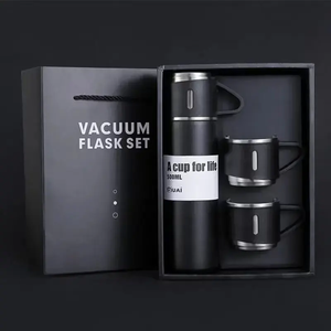 Set Regalo Thermos in Acciaio Inox 304 da 500ml con Tre Coperchi, <span class=keywords><strong>Bottiglia</strong></span> Termica Isolata per Viaggi d'Affari e <span class=keywords><strong>Auto</strong></span> - Product Image 4