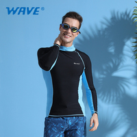 WAVE-Rashguard de surf à manches longues upf 50 marketing direct impression sportive personnalisée rashguard de compression de plongée sur mesure