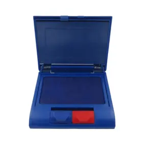 Professionele Kantoor Gebruikt Rode En Blauwe Dubbele Kleur Automatische Stempel Pad Met Plastic Case