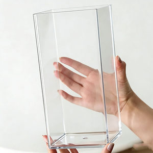 Scatola portaoggetti da scrivania quadrata in acrilico trasparente con coperchio sigillato per cucina, cosmetici, cancelleria, <span class=keywords><strong>quaderni</strong></span>, adesivi e articoli vari - Product Image 4