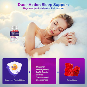 Vanwin Gommose al Magnesio Glicinato con Potassio, Vitamina D, B6, CoQ10, L-Teanina, Ashwagandha, GABA per Adulti: Supporto per Calma, Umore e Sonno - Product Image 6