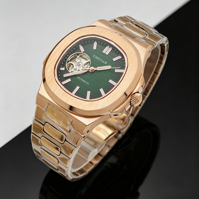 Customizable Luxury Stainless Steel Openwork Sapphire Crystal Automatic Mechanical Watch Japan NH38 Movement 20m Water