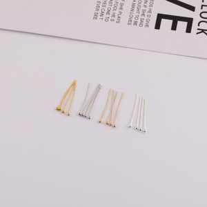 Aiguilles à tête ronde en cuivre plaqué or et argent pour la fabrication de boucles d'oreilles, accessoires de bijouterie 77019 - Product Image 4
