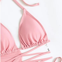 Nieuwe Effen Kleur Cover-Up Mesh Rok Bikini Groothandel Sexy Doorzichtig 4 Stuks Badpak Set Voor Vrouwen