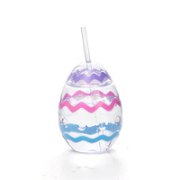Gobelets en plastique PET de 600ml en forme de dessin animé pour Noël Oeuf de Pâques Lapin Carotte Poussin Style Yard Cup Straw Cup