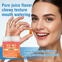 Complément alimentaire en gommes à la saveur naturelle d'orange, enrichi en vitamine D3 10000 UI, K2 MK-7 200 mcg, calcium, magnésium et zinc, directement de l'usine