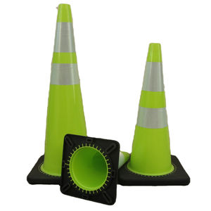 الجملة البلاستيكية المرور 18 "28" 36 "جودة عاكسة جيدة البلاستيك مرنة المخاريط البرتقالية قاعدة سوداء - Product Image 3